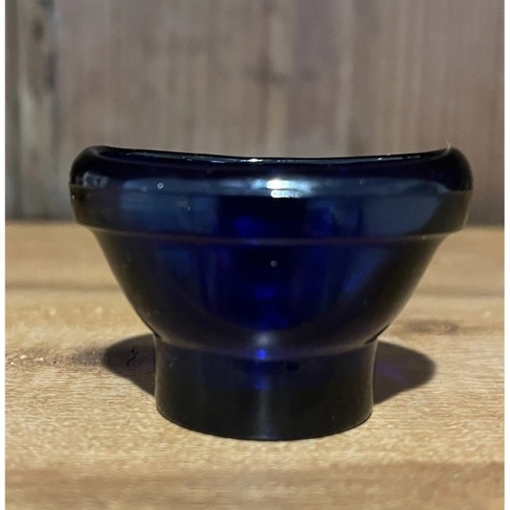 Optrex Safe Guards Sight Vintage Blue Glass Eye Bath Cup Cobalt England